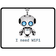 Cute Robot Double Sided Fleece Blanket (large)  by Valentinaart