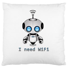 Cute Robot Large Flano Cushion Case (one Side) by Valentinaart