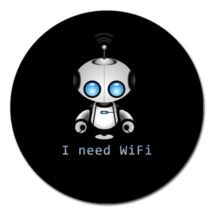 Cute Robot Magnet 5  (Round)