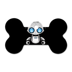 Cute Robot Dog Tag Bone (One Side)