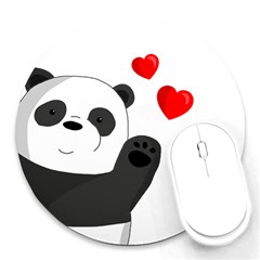 Cute Panda Round Mousepads by Valentinaart