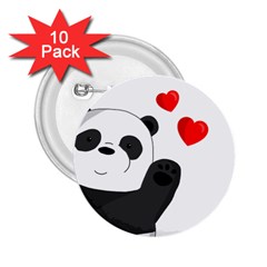 Cute Panda 2 25  Buttons (10 Pack)  by Valentinaart