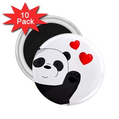 Cute Panda 2 25  Magnets (10 Pack)  by Valentinaart