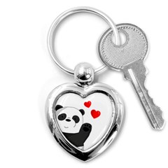 Cute Panda Key Chains (heart)  by Valentinaart