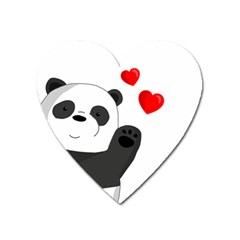 Cute Panda Heart Magnet by Valentinaart