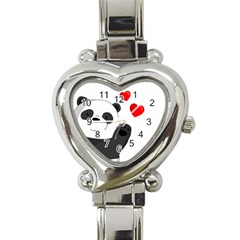 Cute Panda Heart Italian Charm Watch by Valentinaart