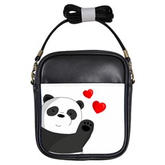 Cute Panda Girls Sling Bags by Valentinaart