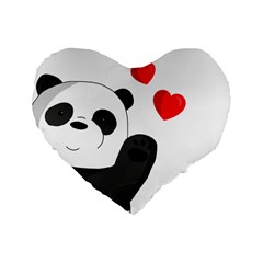 Cute Panda Standard 16  Premium Heart Shape Cushions by Valentinaart