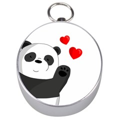 Cute Panda Silver Compasses by Valentinaart