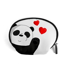 Cute Panda Accessory Pouches (small)  by Valentinaart