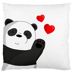 Cute Panda Large Flano Cushion Case (one Side) by Valentinaart