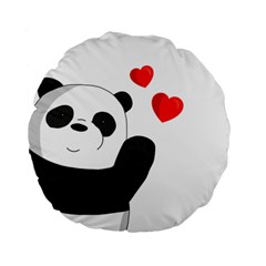 Cute Panda Standard 15  Premium Flano Round Cushions by Valentinaart