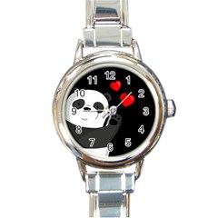 Cute Panda Round Italian Charm Watch by Valentinaart