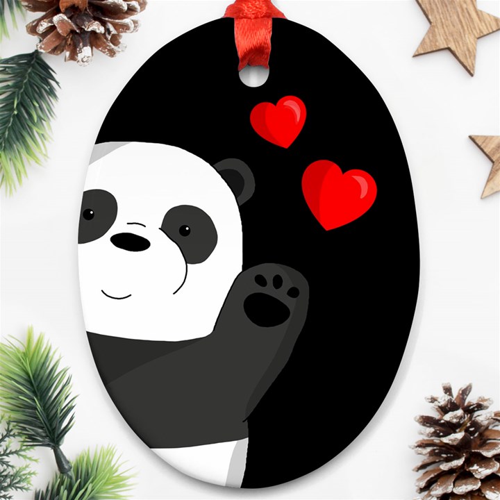 Cute panda Ornament (Oval)