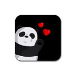 Cute panda Rubber Coaster (Square)  Front