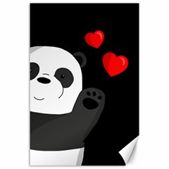 Cute Panda Canvas 24  X 36  by Valentinaart