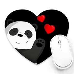 Cute Panda Heart Mousepads by Valentinaart