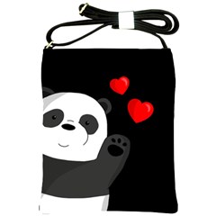 Cute Panda Shoulder Sling Bags by Valentinaart