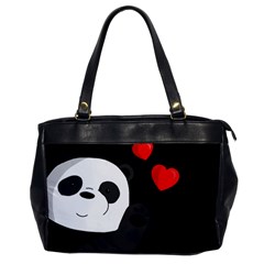 Cute Panda Office Handbags by Valentinaart