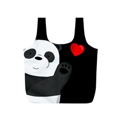 Cute Panda Full Print Recycle Bags (s)  by Valentinaart