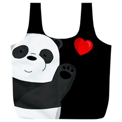 Cute Panda Full Print Recycle Bags (l)  by Valentinaart