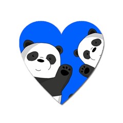 Cute Pandas Heart Magnet by Valentinaart