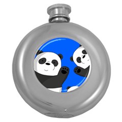 Cute Pandas Round Hip Flask (5 Oz) by Valentinaart