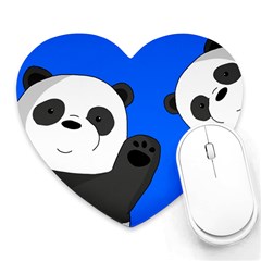 Cute Pandas Heart Mousepads by Valentinaart