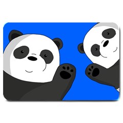 Cute Pandas Large Doormat  by Valentinaart