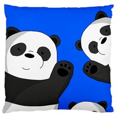 Cute Pandas Large Cushion Case (one Side) by Valentinaart