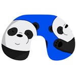 Cute pandas Travel Neck Pillows Back