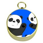 Cute pandas Gold Compasses Front