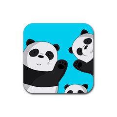 Cute pandas Rubber Coaster (Square) 