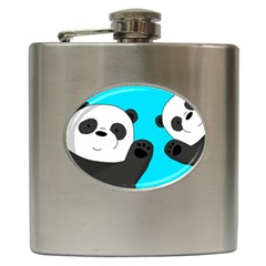 Cute Pandas Hip Flask (6 Oz) by Valentinaart