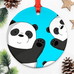 Cute pandas Round Ornament (Two Sides)