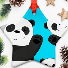 Cute pandas Star Ornament (Two Sides)