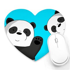 Cute Pandas Heart Mousepads by Valentinaart