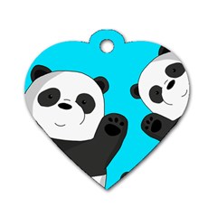 Cute pandas Dog Tag Heart (One Side)