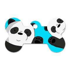 Cute pandas Dog Tag Bone (Two Sides)