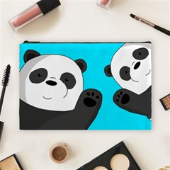 Cute Pandas Cosmetic Bag (large)  by Valentinaart