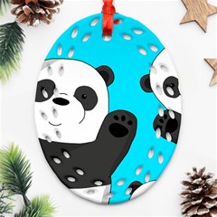 Cute pandas Ornament (Oval Filigree)