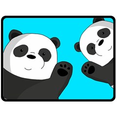 Cute pandas Double Sided Fleece Blanket (Large) 