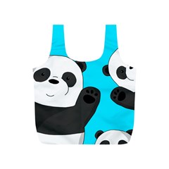 Cute Pandas Full Print Recycle Bags (s)  by Valentinaart