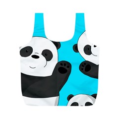 Cute Pandas Full Print Recycle Bags (m)  by Valentinaart