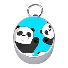 Cute Pandas Mini Silver Compasses by Valentinaart