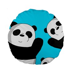 Cute pandas Standard 15  Premium Flano Round Cushions