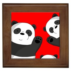 Cute Pandas Framed Tiles by Valentinaart