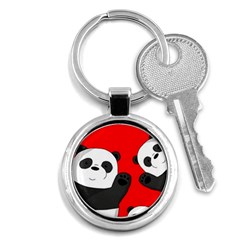 Cute Pandas Key Chains (round)  by Valentinaart