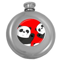 Cute Pandas Round Hip Flask (5 Oz) by Valentinaart