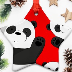 Cute Pandas Star Ornament (two Sides) by Valentinaart